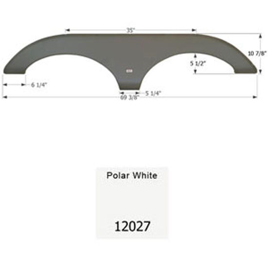 Picture of Icon  Polar White Tandem Axle Fender Skirt For Forest River Brands 12027 15-0475                                             