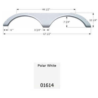 Picture of Icon  Polar White Tandem Axle Fender Skirt For Heartland Brands 01614 15-0498                                                