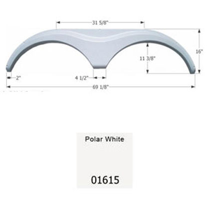 Picture of Icon  Polar White Tandem Axle Fender Skirt For Heartland Brands 01615 15-0499                                                