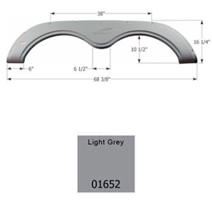 Picture of Icon  Light Grey Tandem Axle Fender Skirt For R-Vision Brands 01652 15-0523                                                  