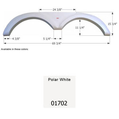 Picture of Icon  Polar White Tandem Axle Fender Skirt For Jayco Brands 01702 15-0567                                                    