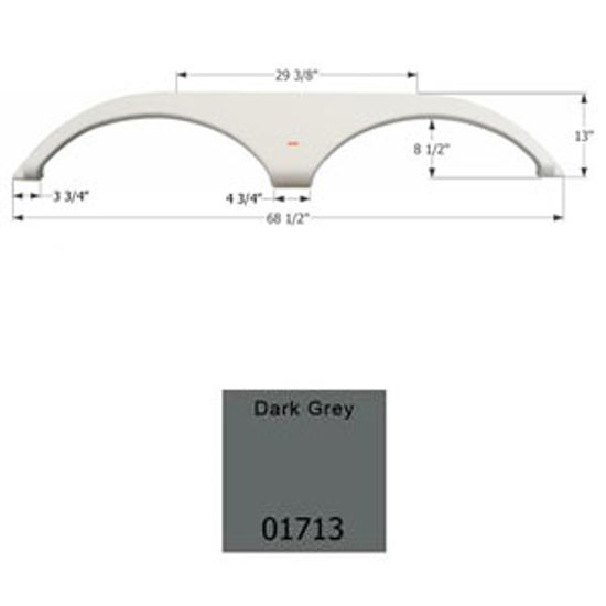 Picture of Icon  Dark Gray Tandem Axle Fender Skirt For Pilgrim Brands 01713 15-0569                                                    