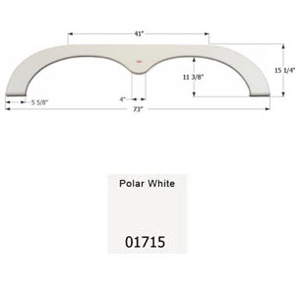Picture of Icon  Polar White Tandem Axle Fender Skirt For Keystone Brands 01715 15-0576                                                 