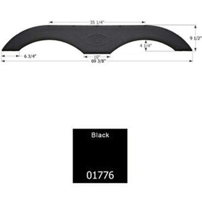 Picture of Icon  Black Tandem Axle Fender Skirt For Thor Brands 01776 15-0598                                                           