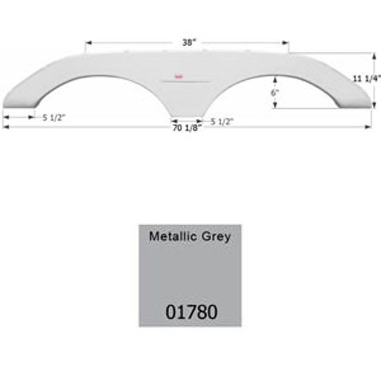 Picture of Icon  Metallic Gray Tandem Axle Fender Skirt For Keystone Brands 01780 15-0599                                               