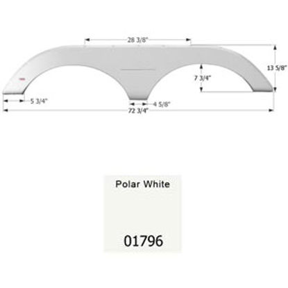 Picture of Icon  Polar White Tandem Axle Fender Skirt For Keystone Brands 01796 15-0615                                                 
