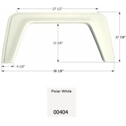 Picture of Icon  Polar White 38-1/8"L x 17-7/8"H Single Axle Universal Fender Skirt 00404 15-1290                                       