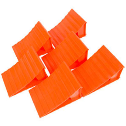 Picture of Husky Towing  Set-6 Bright Orange Plastic Wheel Chock 95036 15-1566                                                          