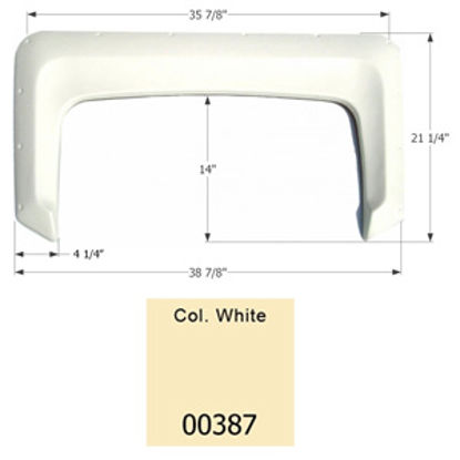 Picture of Icon  Colonial White 38-7/8"L x 21-1/4"H Single Axle Universal Fender Skirt 00387 15-1603                                    