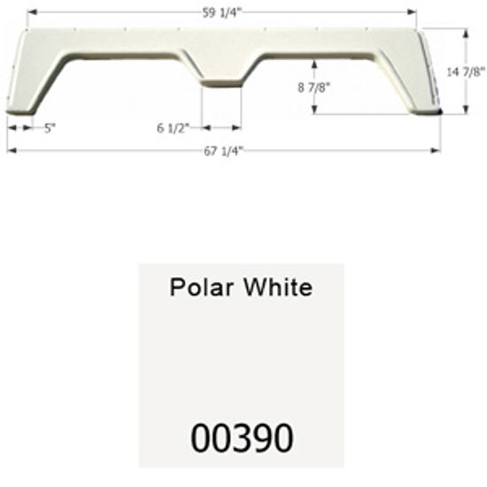 Picture of Icon  Polar White 67-1/4"L x 14-7/8"H Tandem Axle Universal Fender Skirt 00390 15-1606                                       