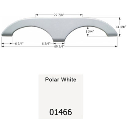 Picture of Icon  Polar White Tandem Axle Fender Skirt For Keystone Brands 01466 15-1618                                                 