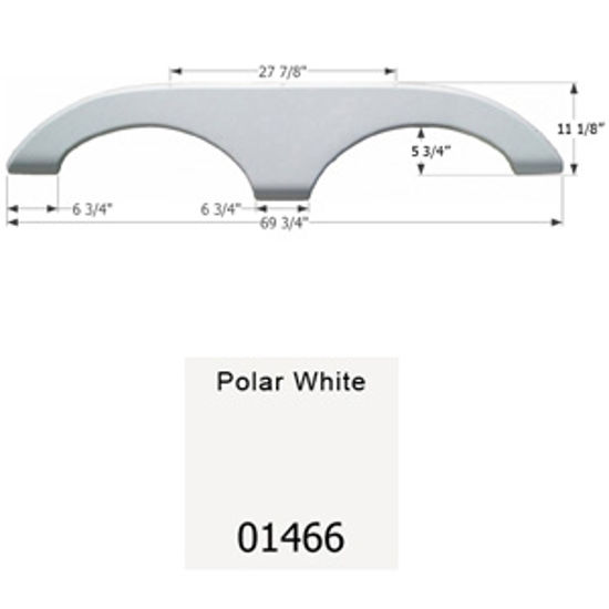 Picture of Icon  Polar White Tandem Axle Fender Skirt For Keystone Brands 01466 15-1618                                                 