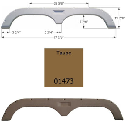 Picture of Icon  Taupe Tandem Axle Fender Skirt For Fleetwood Brands 01473 15-1619                                                      