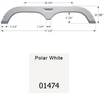 Picture of Icon  Polar White Tandem Axle Fender Skirt For Fleetwood Brands 01474 15-1620                                                
