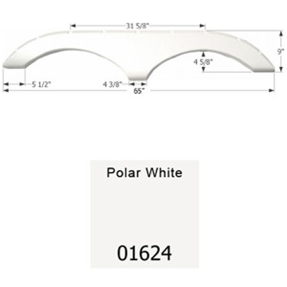 Picture of Icon  Polar White Tandem Axle Fender Skirt For Pilgrim Brands 01624 15-1627                                                  