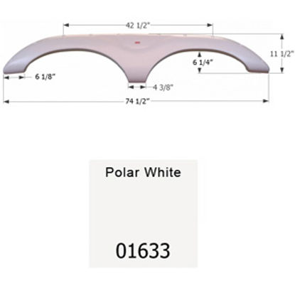 Picture of Icon  Polar White Tandem Axle Fender Skirt For Keystone Brands 01633 15-1631                                                 