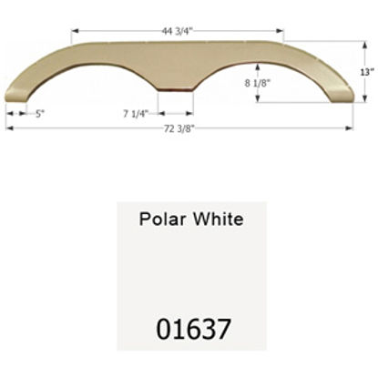Picture of Icon  Polar White Tandem Axle Fender Skirt For Keystone Brands 01637 15-1632                                                 