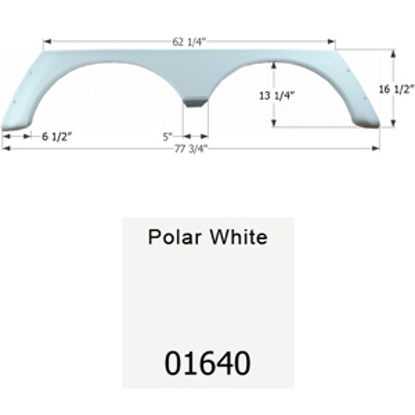 Picture of Icon  Polar White Tandem Axle Fender Skirt For Alpenlite Brands 01640 15-1634                                                