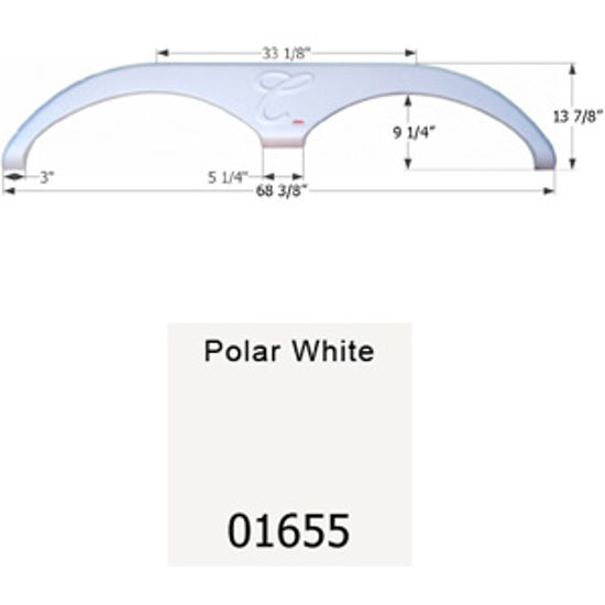 Picture of Icon  Polar White Tandem Axle Fender Skirt For Forest River Brands 01655 15-1639                                             