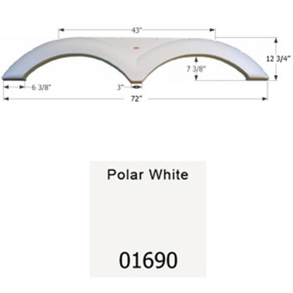Picture of Icon  Polar White Tandem Axle Fender Skirt For Dutchmen Brands 01690 15-1643                                                 