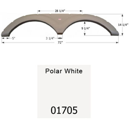 Picture of Icon  Polar White Tandem Axle Fender Skirt For Keystone Brands 01705 15-1645                                                 