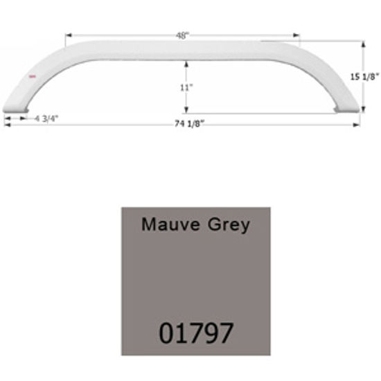 Picture of Icon  Mauve Gray Tandem Axle Fender Skirt For Carriage Brands 01797 15-1655                                                  