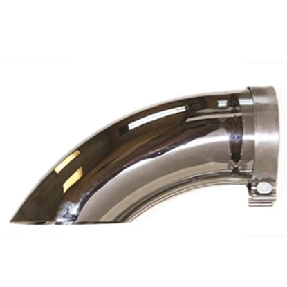 Picture of US Gear  5"Dia Inlet X 14"L Double Chrome Plated Exhaust Side Pipe Turnout CTD-5000 15-1776                                  