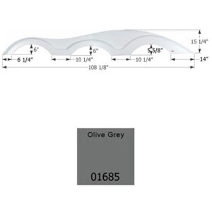 Picture of Icon  Olive Grey Triple Axle Fender Skirt For Various Keystone Brands Including Raptor 01685 15-1780                         
