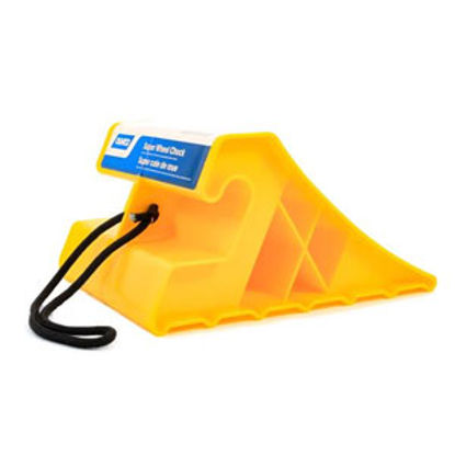 Picture of Camco  Single Yellow Plastic Wheel Chock 44475 15-5704                                                                       