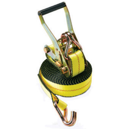 Picture of Pacific Cargo  2" x 27' Yellow Ratchet Tie Down Strap w/Wire Hooks 26027-WH 16-0665                                          