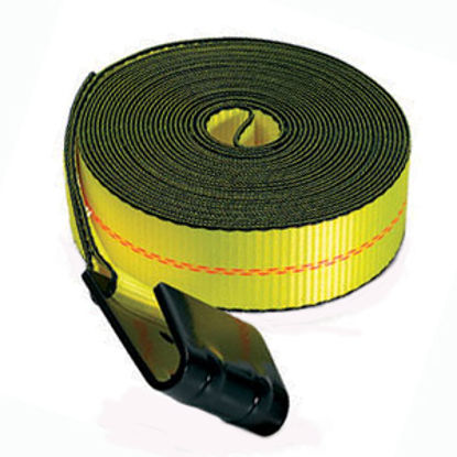 Picture of Pacific Cargo  2" x 27' Yellow Tie Down Strap w/Flat Hooks 2627-FH 16-0707                                                   