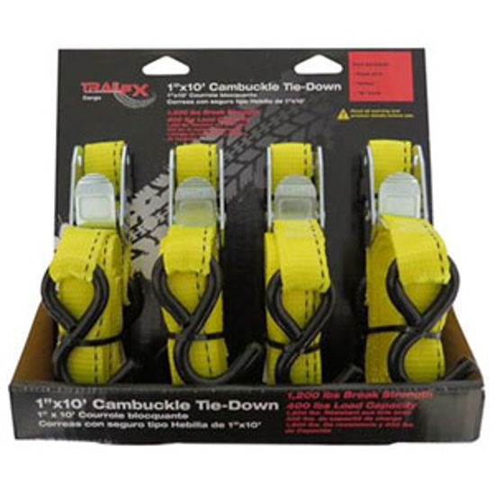 Picture of Trail FX  4-Pack 1" x 10' Yellow Tie Down Strap A21023Y 16-9000                                                              