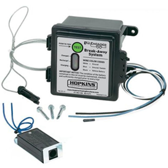 Picture of Hopkins Breakaway Engager (TM) Trailer Breakaway Kit w/Battery Charger for 1-2 Axles 20099 17-0209                           