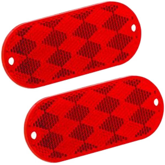 Picture of Bargman  2-Pack 3-1/4"x1-1/2" Rectangular Red Stick-On/Screw Mount Reflector 71-78-010 18-0071                               