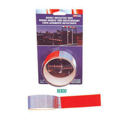 Picture of Top Tape  Red/Silver 1-1/2" x 4' Roll Reflective Tape RE800 18-0372                                                          