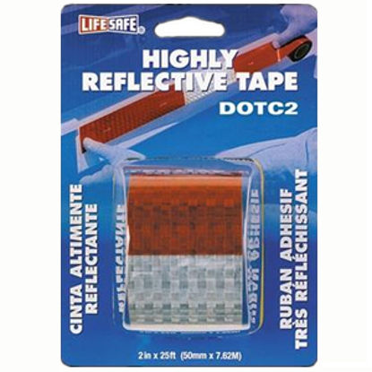 Picture of Top Tape  Red/Silver 2" x 2' Roll Reflective Tape RE2125 18-0379                                                             