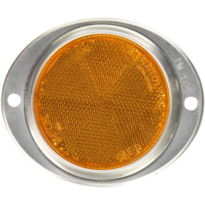 Picture of Peterson Mfg.  3" Round Amber Screw Mount Reflector w/ Aluminum Housing V472A 18-0380                                        