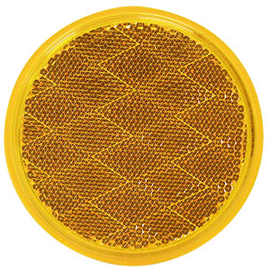 Picture of Peterson Mfg. Quick Mount 3-3/16" Round Amber Stick-On Reflector V475A 18-0384                                               