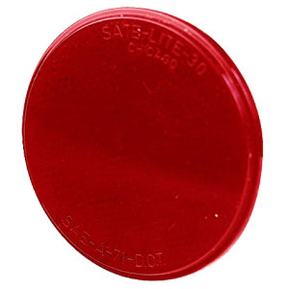 Picture of Peterson Mfg. Quick Mount 3-3/16" Round Red Stick-On Reflector V475R 18-0385                                                 