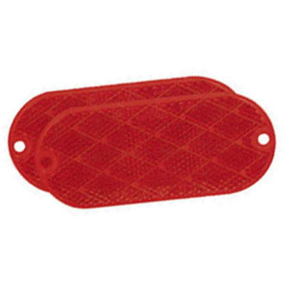 Picture of Bargman  2-Pack 4-3/8"x1-7/8" Oblong Red Stick-On/Screw Mount Reflector 74-78-010 18-0390                                    