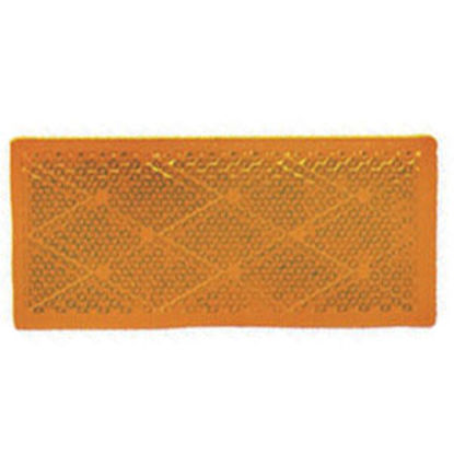 Picture of Peterson Mfg. Quick Mount 3-1/8"x1-3/8" Rectangular Amber Stick-On Reflector V483A 18-0392                                   