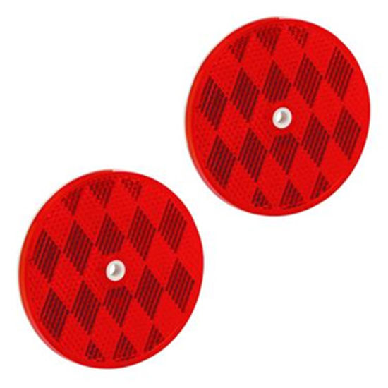 Picture of Bargman  2-Pack 3-3/16" Round Red Screw Mount Reflector 74-68-010 18-0397                                                    