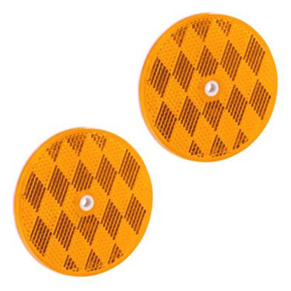 Picture of Bargman  2-Pack 3-3/16" Round Amber Screw Mount Reflector 74-68-020 18-0398                                                  