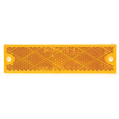 Picture of Peterson Mfg.  4-3/8"x1-1/8" Rectangular Amber Screw Mount Reflector V487A 18-0547                                           