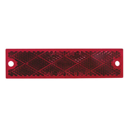 Picture of Peterson Mfg.  4-3/8"x1-1/8" Rectangular Red Screw Mount Reflector V487R 18-0548                                             