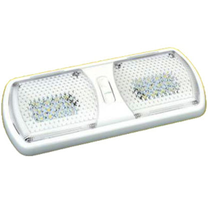 Picture of Thin-Lite  White w/ Clear Lens Double LED Dome Light DIST-LED312-1 18-0659                                                   