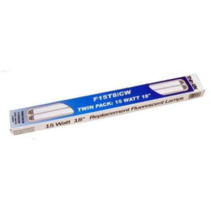 Picture of Thin-Lite  Flourescent Bulb, 18" L, 15 watt 2/box F15T8/CW/TWIN 18-0767                                                      