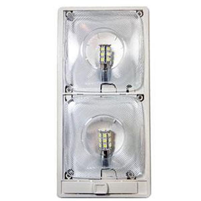 Picture of Arcon  White w/ Clear Lens Double Euro Style LED Dome Light 20716 18-0888                                                    