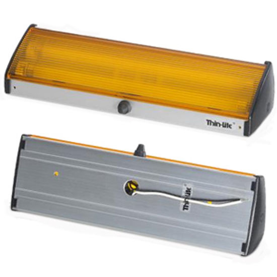 Picture of Thin-Lite 160 Series Amber Lens Fluorescent Porch Light w/Switch DIST-162A 18-1020                                           