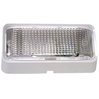Picture of Peterson Mfg.  Polar White w/Clear Lens Rectangular Porch Light w/o Switch V384 18-1050                                      